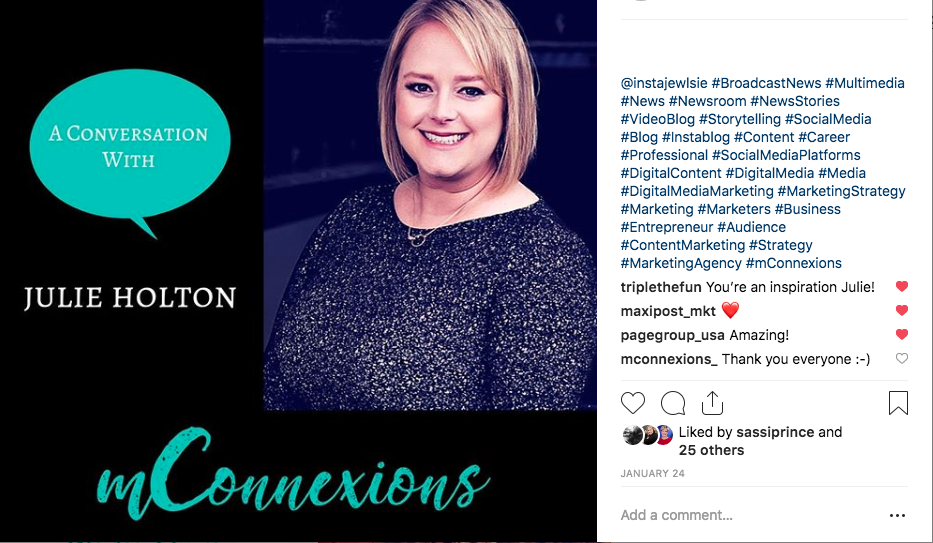 Instagram Engagement - Example from mConnexions