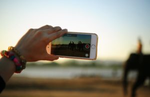 smartphone video on a beach